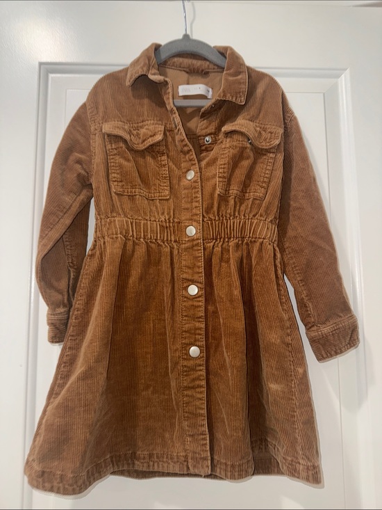 Zara Other - Girls' Brown Corduroy Button-Front Dress